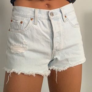 Levi’s 501 light wash denim shorts